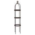  72" Obelisk Round W/Dbl Circle Top Black Metal