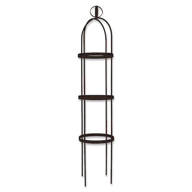  72" Obelisk Round W/Dbl Circle Top Black Metal