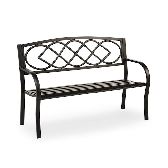  Bench Celtic Knot Black 50x34.5x17.5 Metal