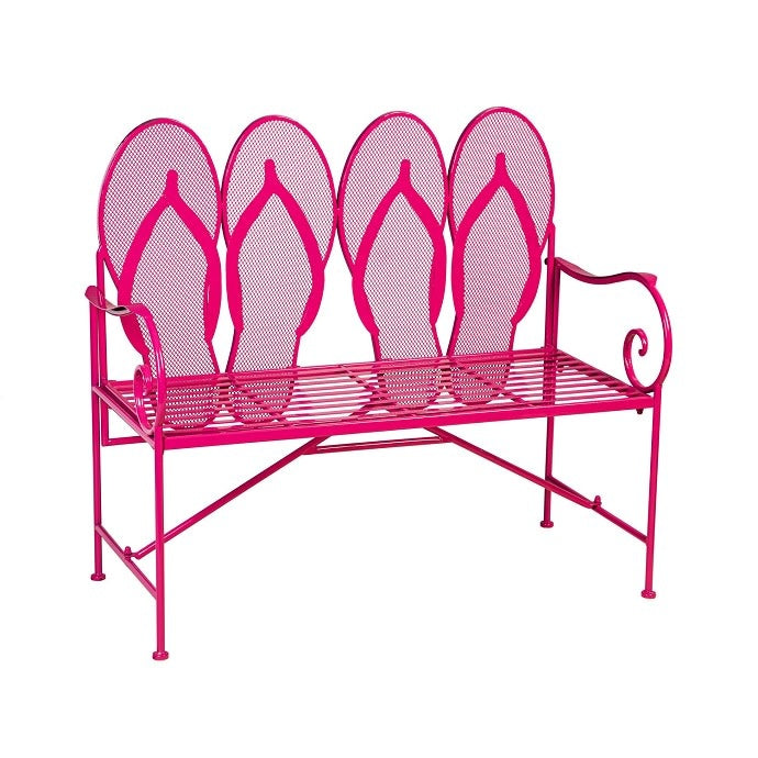  Bench Flip Flop 44x38.5x20 Pink Metal