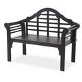  Bench Lutyens Style 48x37x21 Black Wood
