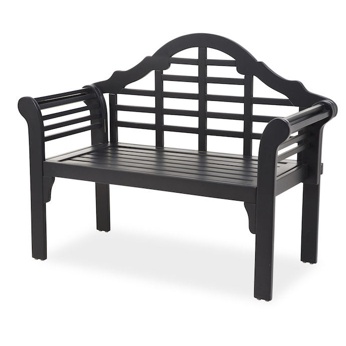  Bench Lutyens Style 48x37x21 Black Wood
