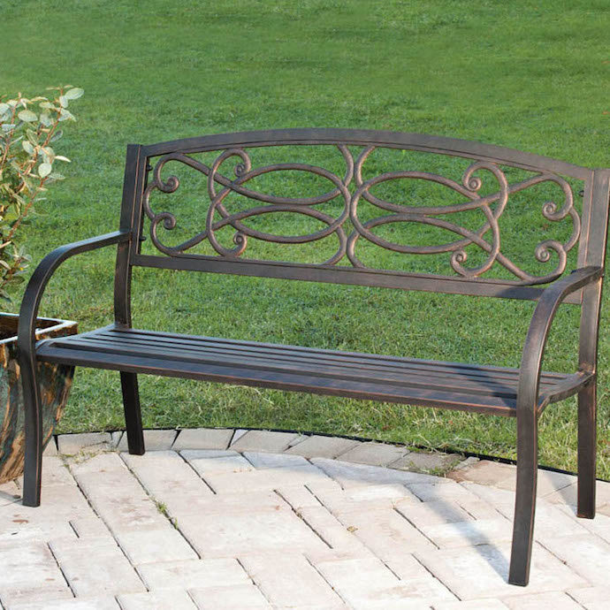  Bench Ornamental Scrollwork 33x50x23 Metal