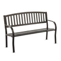  Bench Slat Back 50x34x21 Black Metal