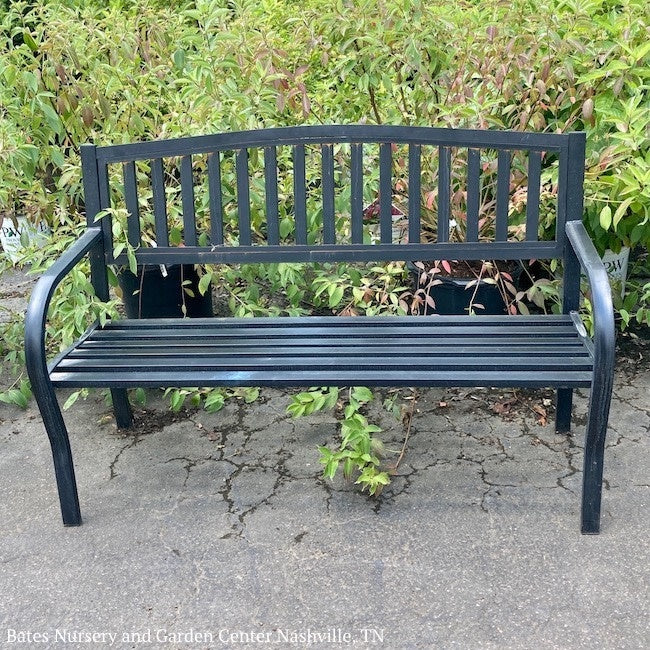  Bench Slat Back 50x34x21 Black Metal