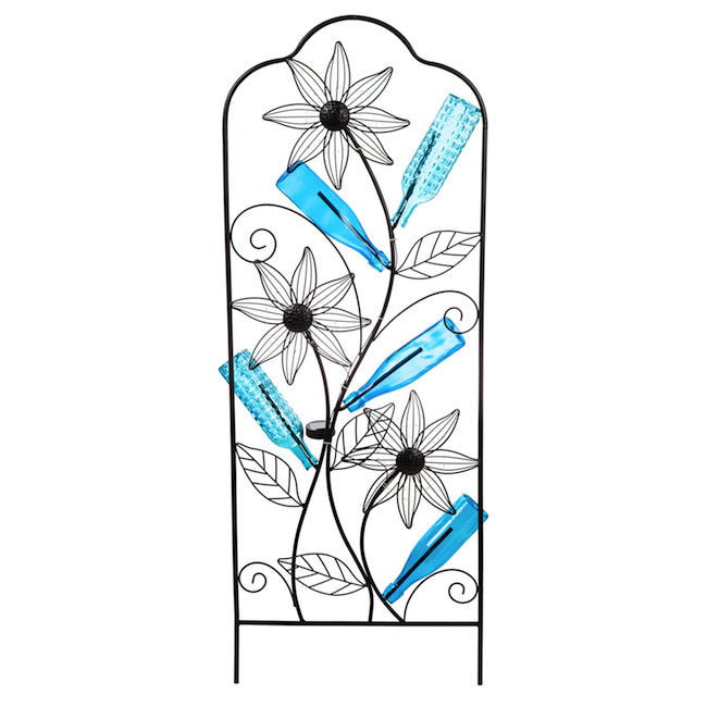  Bottle Tree / Trellis Floral Twinkling Solar 51"H
