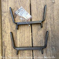  Brackets Pair Fits 2x4 Handrail Black Metal 4x7