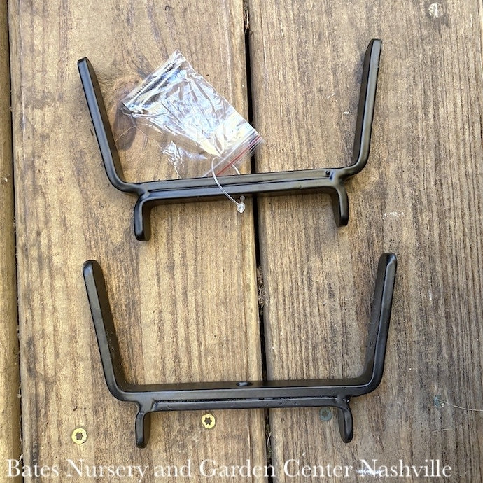  Brackets Pair Fits 2x4 Handrail Black Metal 4x7
