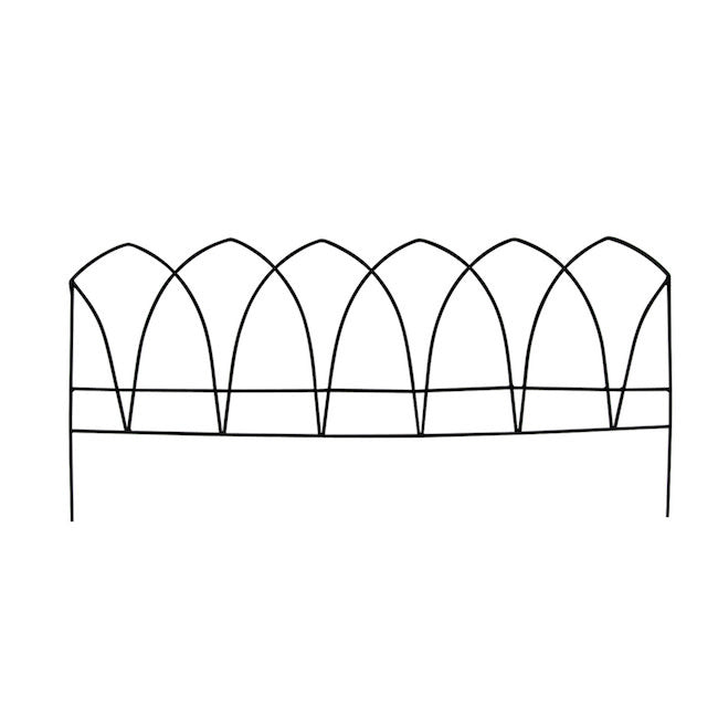  Fence Border Hastings Arch 29x13 Black Metal