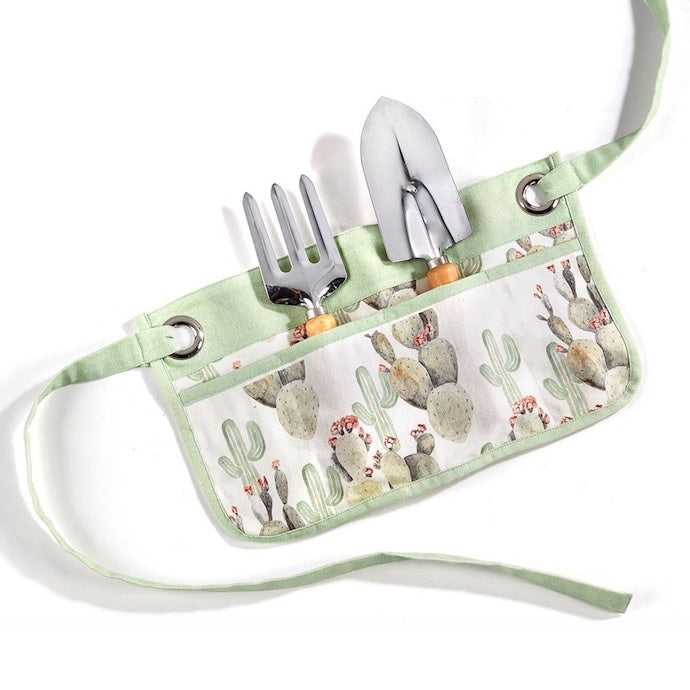  Garden Apron Cactus W/4 Pockets 16x9 Cotton