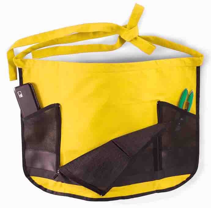  Garden Apron W/ Zipper Pocket Yellow Dramm