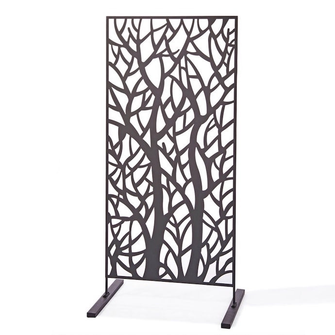  Garden Screen Tree Design 25x19x52 Black Metal
