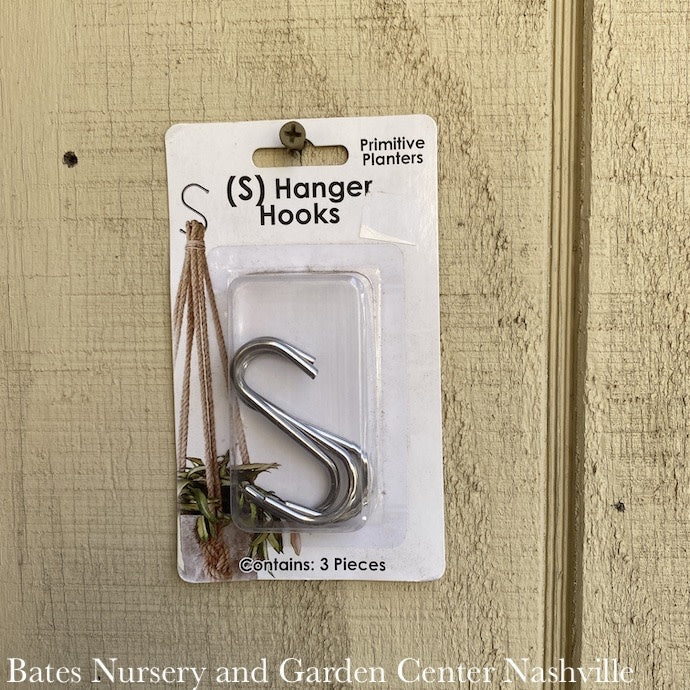  Hanger S-Hooks Chrome 3pk Primitive Planters