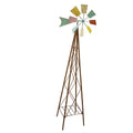  Obelisk Windmill Colorful Blades Lrg 20x15x69 Metal