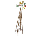  Obelisk Windmill Colorful Blades Med 15x11x60 Metal