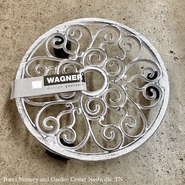  Plant Caddy 11" White Cast Iron