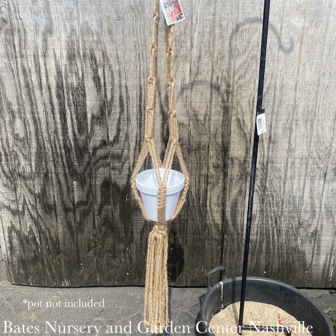  Plant Hanger Macrame / Natural Jute Ring Top W/Knotted Straps 48"
