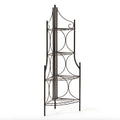  Plant Stand 4-Tier Corner Black Metal 15x10x42