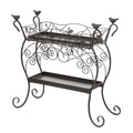  Plant Stand Birds W/Vine 2-Tier Shelf 32x30x12 Cast Iron
