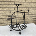  Plant Stand Cascading Holds 4 Pots 14x17.75 Black Metal