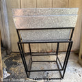  Plant Stand Deep Galvanized Tray W/Short Cubed Arne Stand 15w X 7d X 14h