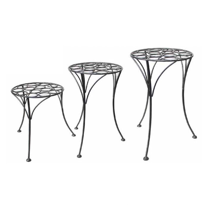  Plant Stand Droplet Sml 15x10 Graphite Metal