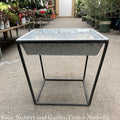  Plant Stand Galvanized Tray W/Short Cubed Arne Stand 15w X 3d X 14h