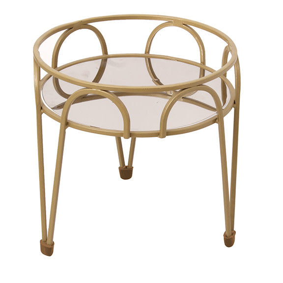  Plant Stand Gilded 10"h Brass-Look Metal