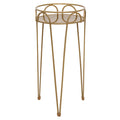  Plant Stand Gilded 21"h Brass-Look Metal