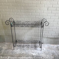  Plant Stand Scroll 2-Tier 33h X 38w X 10d Black Panacea