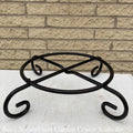  Plant Stand Short Curly Q 12x4 Black Metal
