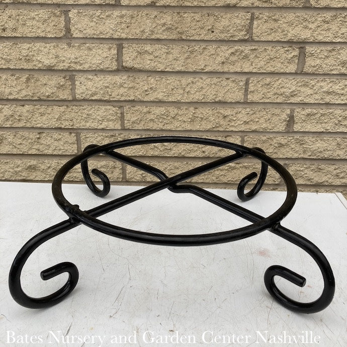  Plant Stand Short Curly Q 14x4 Black Metal