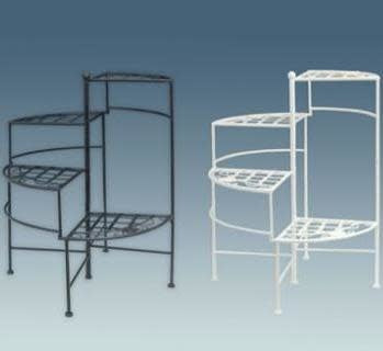  Plant Stand Spiral Stair Round 20x26 Metal Black/White