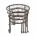  Plant Stand W/Curved Feet Nestable Lrg 11x10 Black Metal