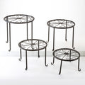  Plant Stand W/Curved Feet Nestable Xlg 12x12 Black Metal