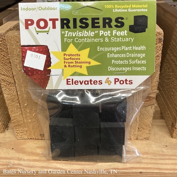  Pot Risers / Pot Feet 1" Square Recycled Rubber 16/Pk