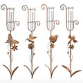  Rain Gauge Garden Stake Critter W/Flower Curl W/ Jewel Asst Designs 37.5"H (#7)