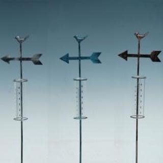  Rain Gauge Stake Bird Arrow Asst Glass/Metal Asst 36"H (#1)