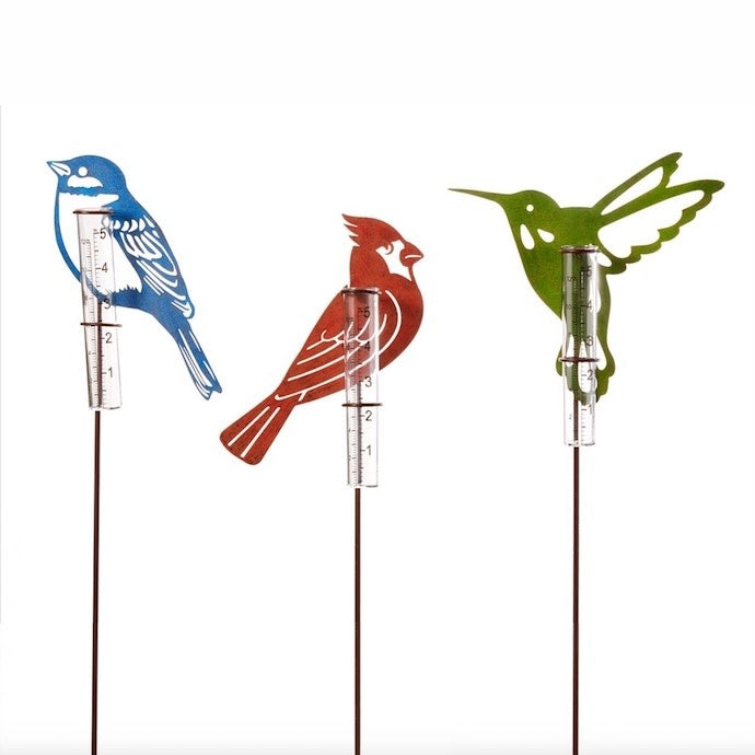  Rain Gauge Stake Bird Cutout Asst Metal/Plastic 24"H (#3or4)