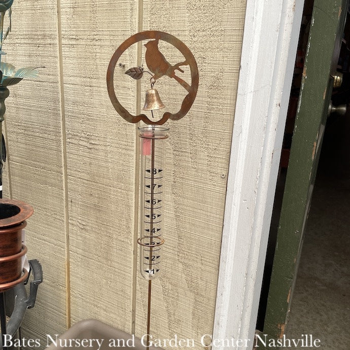  Rain Gauge Stake Bird In Circle W/Bell Flamed Copper 6x36 (#8)