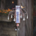  Rain Gauge Stake Solar Umbrella W/Bird Metal/Glass 9x36