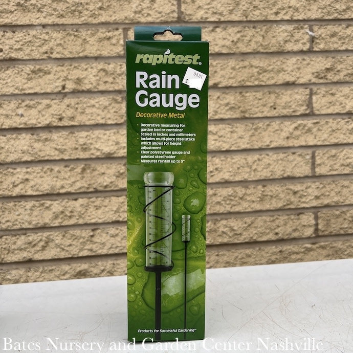  Rain Gauge Stake Spiral Metal Luster Leaf (Boxed)
