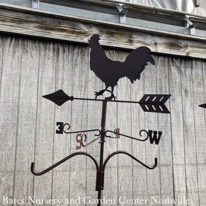  Shepherd Hook Double Rooster Weathervane 78"h Panacea