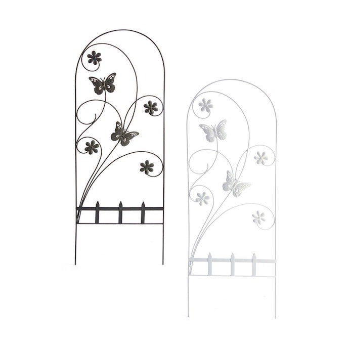  Trellis Butterfly 11x32 Black/White Metal