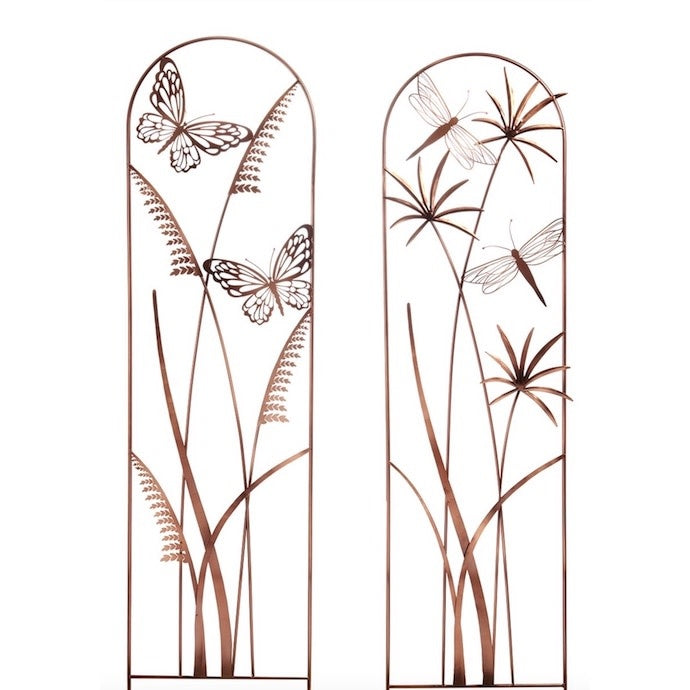  Trellis Butterfly/Dragonfly Asst 15.5x61 Wrought Iron