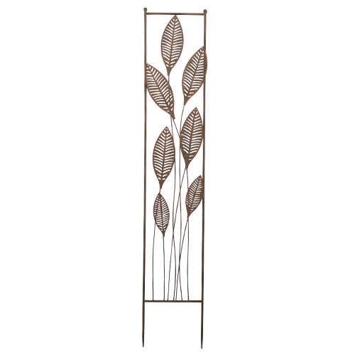  Trellis Leaves 9w X 49hBronze Color Metal