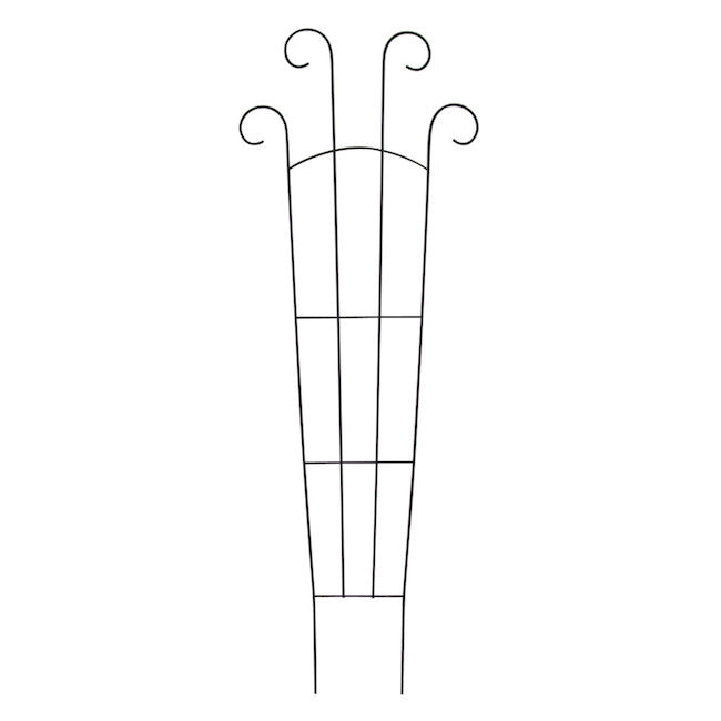  Trellis Lenox W/Curly Top 24x72 Black Metal