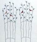  Trellis W/Leaves And 2 Birds 20.5x57 Asst Metal